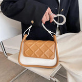 Women's PU Leather Crossbody Bag Square Shoulder Bag Yellow Khaki