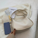 Women's PU Leather Shoulder Bag Large Messenger Beige