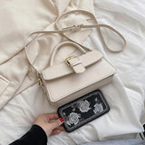 Women's PU Leather Messenger Bag Green Khaki