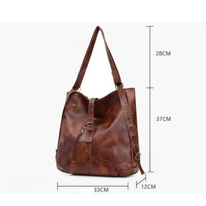 Retro Large Capacity Shoulder Bags PU Leather Motorcycle Bag