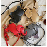 Elephant Crossbody Bag Women Shoulder PU Leather Cluthes Phone Cartoon Animal