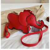 Elephant Crossbody Bag Women Shoulder PU Leather Cluthes Phone Cartoon Animal