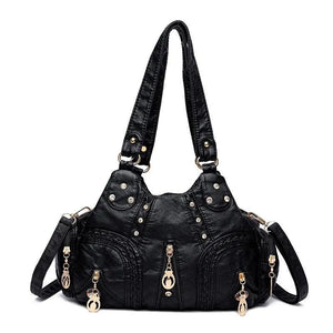 Women Soft PU Leather Handbags High Ladies Tote Bag Vintage Messenger Bag