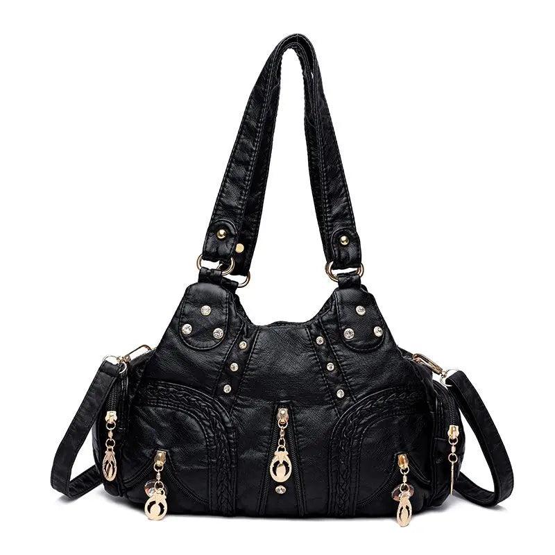 Women Soft PU Leather Handbags High Ladies Tote Bag Vintage Messenger Bag