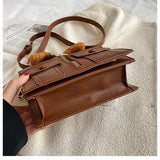 Winter Women Crossbody Bag Plush Collar Shoulder Bag Funny Suit Clothes Shape