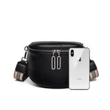 Vintage Half Moon Leather Crossbody Bag for Women