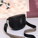 Vintage Half Moon Leather Crossbody Bag for Women