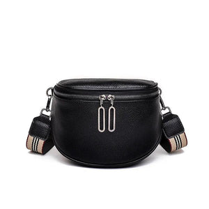Vintage Half Moon Leather Crossbody Bag for Women