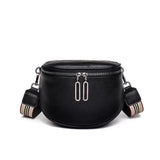 Vintage Half Moon Leather Crossbody Bag for Women
