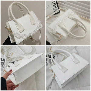 Purple PU Leather Female Shoulder Bag Messenger Solid