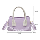 Purple PU Leather Female Shoulder Bag Messenger Solid