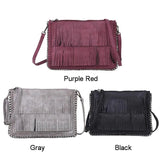 Women Tassel Messenger Bag Chain Weave Clutch Envelope Bag