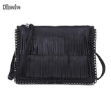 Women Tassel Messenger Bag Chain Weave Clutch Envelope Bag