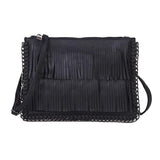 Women Tassel Messenger Bag Chain Weave Clutch Envelope Bag