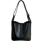 Large Capacity Women Shoulder Bag PU Leather Bucket Bag