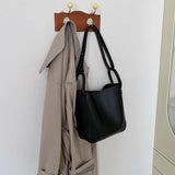 Large Capacity Women Shoulder Bag PU Leather Bucket Bag