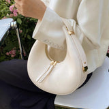Retro Crescent Half Moon Women Bag Women Handbag Versatile Shoulder Bag