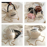 Hip-Hop Chain Crossbody Bag Funny Rugby Barrel-Shape Ladies Shoulder Bags