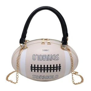 Hip-Hop Chain Crossbody Bag Funny Rugby Barrel-Shape Ladies Shoulder Bags