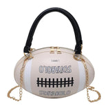 Hip-Hop Chain Crossbody Bag Funny Rugby Barrel-Shape Ladies Shoulder Bags