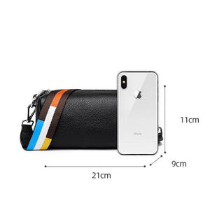 Colorful Crossbody Bag with Wide Strap Soft PU Leather