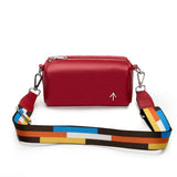 Colorful Crossbody Bag with Wide Strap Soft PU Leather