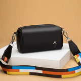 Colorful Crossbody Bag with Wide Strap Soft PU Leather