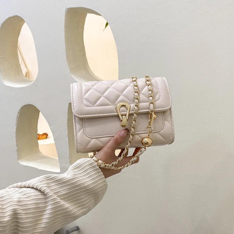 Women Shoulder Bag Chain Flap Quilted Embroidery Handbags Messenger Bag