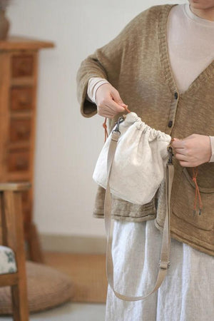 Vintage Cotton Linen Mini Phone Sling Bag