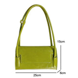 Women's Green PU Leather Flap Shoulder Bag Underarm Tote HPS1314
