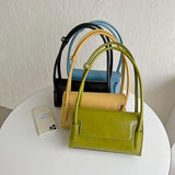 Women's Green PU Leather Flap Shoulder Bag Underarm Tote HPS1314