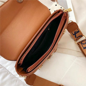 Ladies Broadband Retro Saddle Bag Small Girl Shoulder Bag