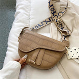 Ladies Broadband Retro Saddle Bag Small Girl Shoulder Bag