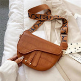 Ladies Broadband Retro Saddle Bag Small Girl Shoulder Bag