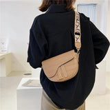 Ladies Broadband Retro Saddle Bag Small Girl Shoulder Bag