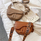Ladies Broadband Retro Saddle Bag Small Girl Shoulder Bag
