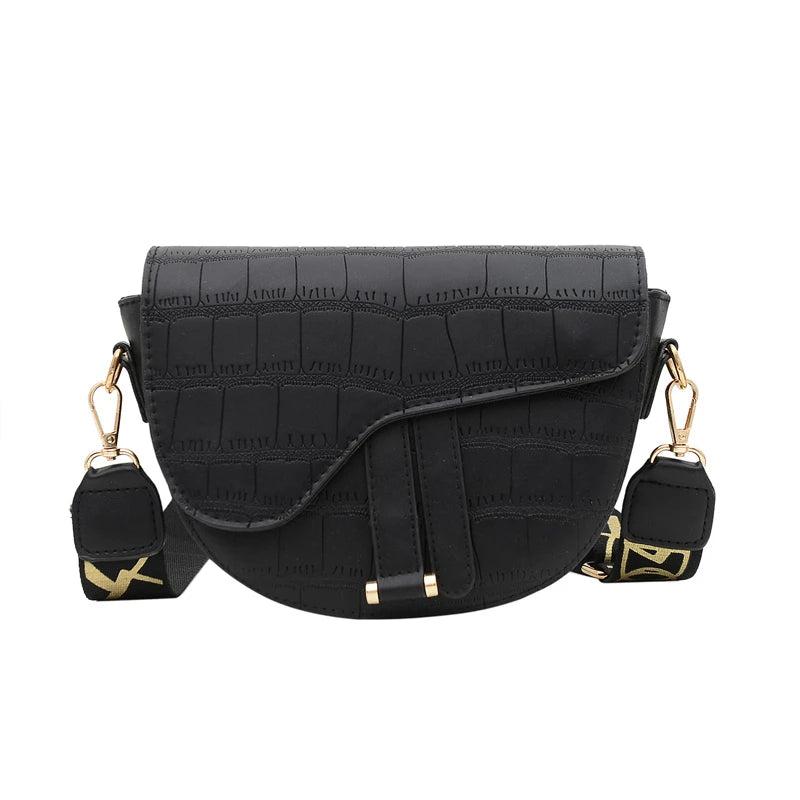 Ladies Broadband Retro Saddle Bag Small Girl Shoulder Bag