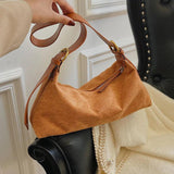 Retro Crossbody Bag Faux Suede Shoulder Bag