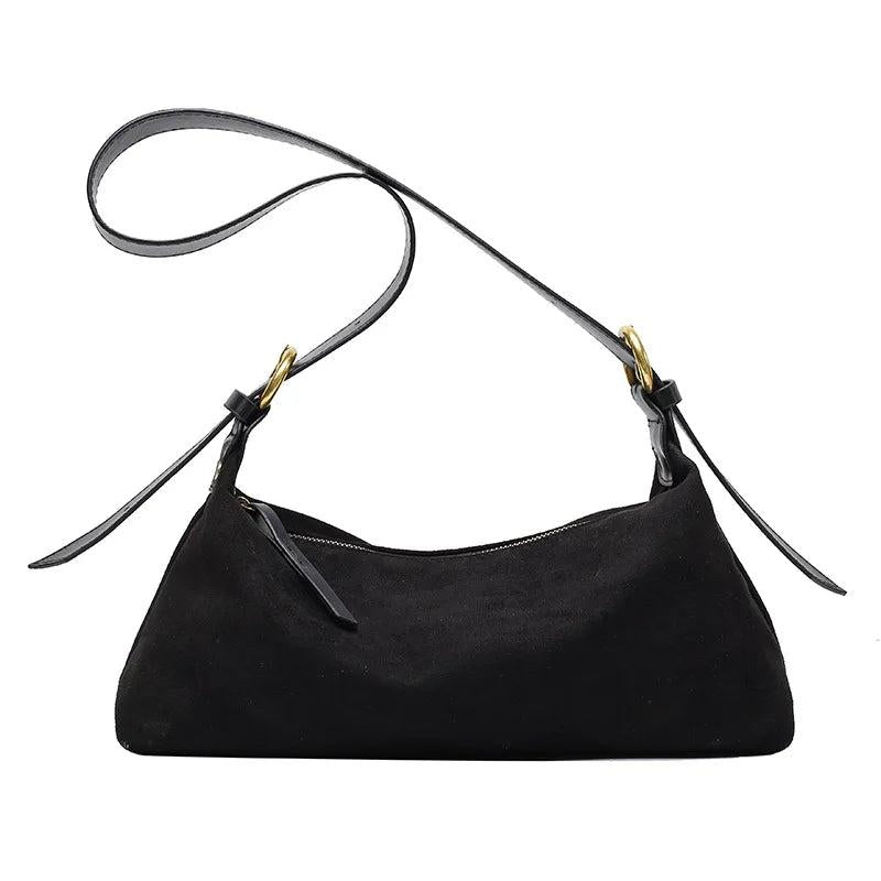 Retro Crossbody Bag Faux Suede Shoulder Bag