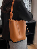 Women's Bucket Shoulder Bag Crossbody Pu Leather Handbags Underarm
