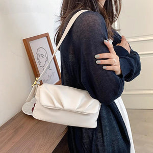 Women Solid Pu Leather Shoulder Bag Handbags and Purse