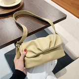 Women Solid Pu Leather Shoulder Bag Handbags and Purse