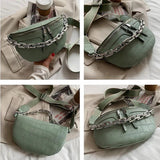 Chain Waist Bag Women PU Leather Shoulder Bag