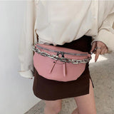 Chain Waist Bag Women PU Leather Shoulder Bag