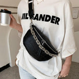 Chain Waist Bag Women PU Leather Shoulder Bag