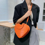 Women PU Leather Heart-shaped Crossbody Bag Small Shoulder Purse Handbags