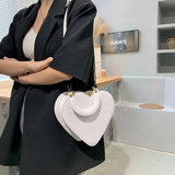 Women PU Leather Heart-shaped Crossbody Bag Small Shoulder Purse Handbags