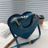Women PU Leather Heart-shaped Crossbody Bag Small Shoulder Purse Handbags