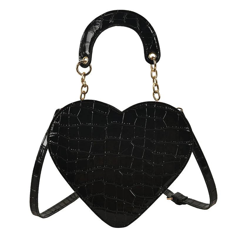 Women PU Leather Heart-shaped Crossbody Bag Small Shoulder Purse Handbags