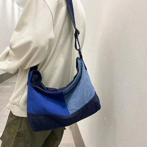 Student Patchwork Canvas Couple Shoulder Bag